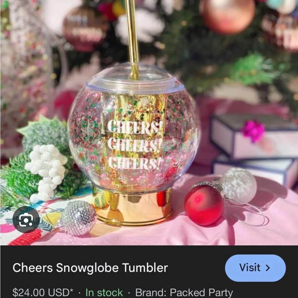 Packed Party Gold and White Cheers Tumbler